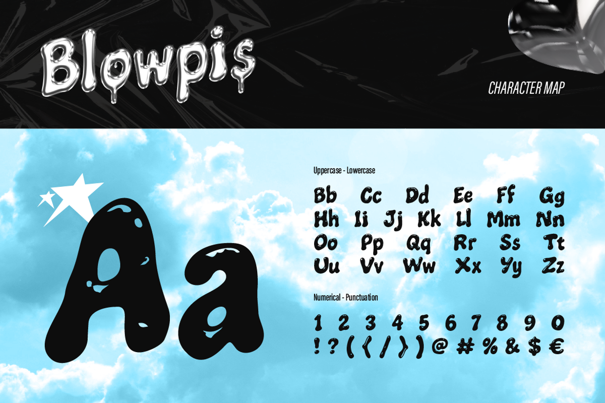Blowpis - Liquid Bubble Font, a Sans Serif Font by Burntilldead (Photo 3 of 9)