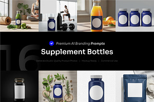 Supplement Bottles AI Prompt, a Health & Medical Photo by cidcud_graphic