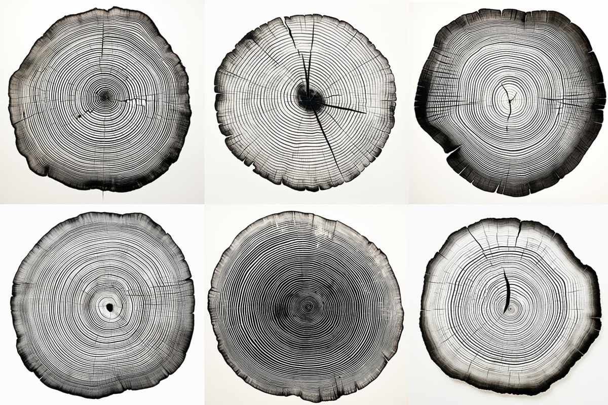 Black tree rings collection, a Decorative Illustration by Handmadefont (Photo 5 of 10)