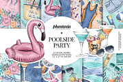Poolside Digital Papers, a Pattern Graphic by Phantasia Design (Thumbnail 1 of 7)