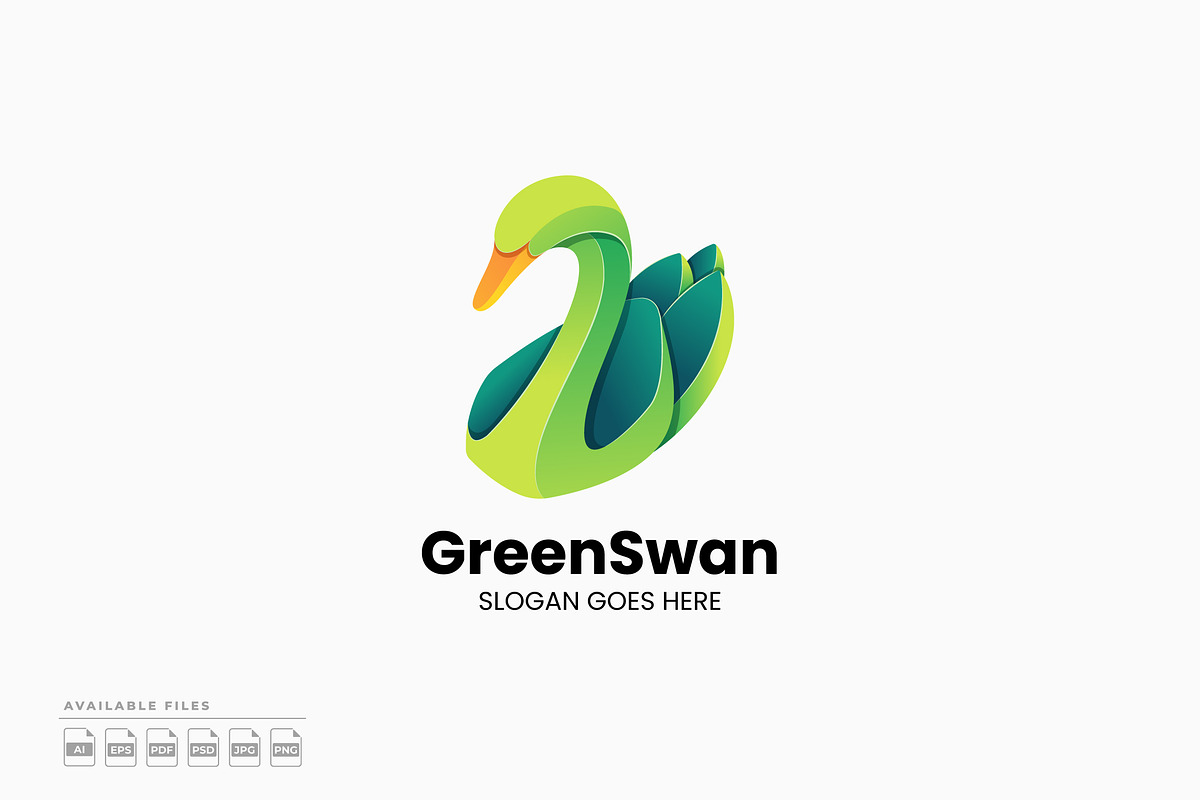 Green Swan Gradient Colorful Logo, a Branding & Logo Template by Zeer Graphic