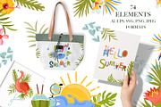 Summer time, Tropical clipart, a Decorative Illustration by Usis (Thumbnail 7 of 13)