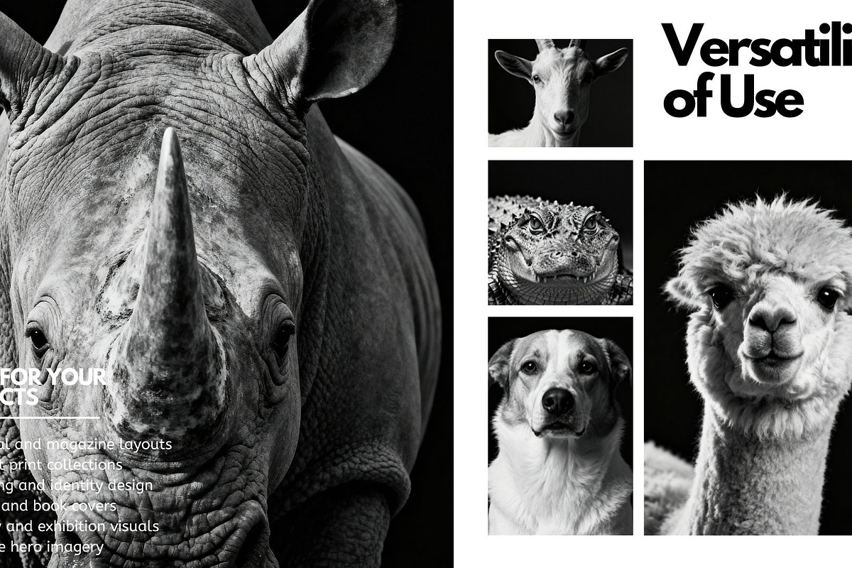40 Animal Portraits – B&W Collection, an Animal Photo by Virgo Studio (Photo 5 of 6)