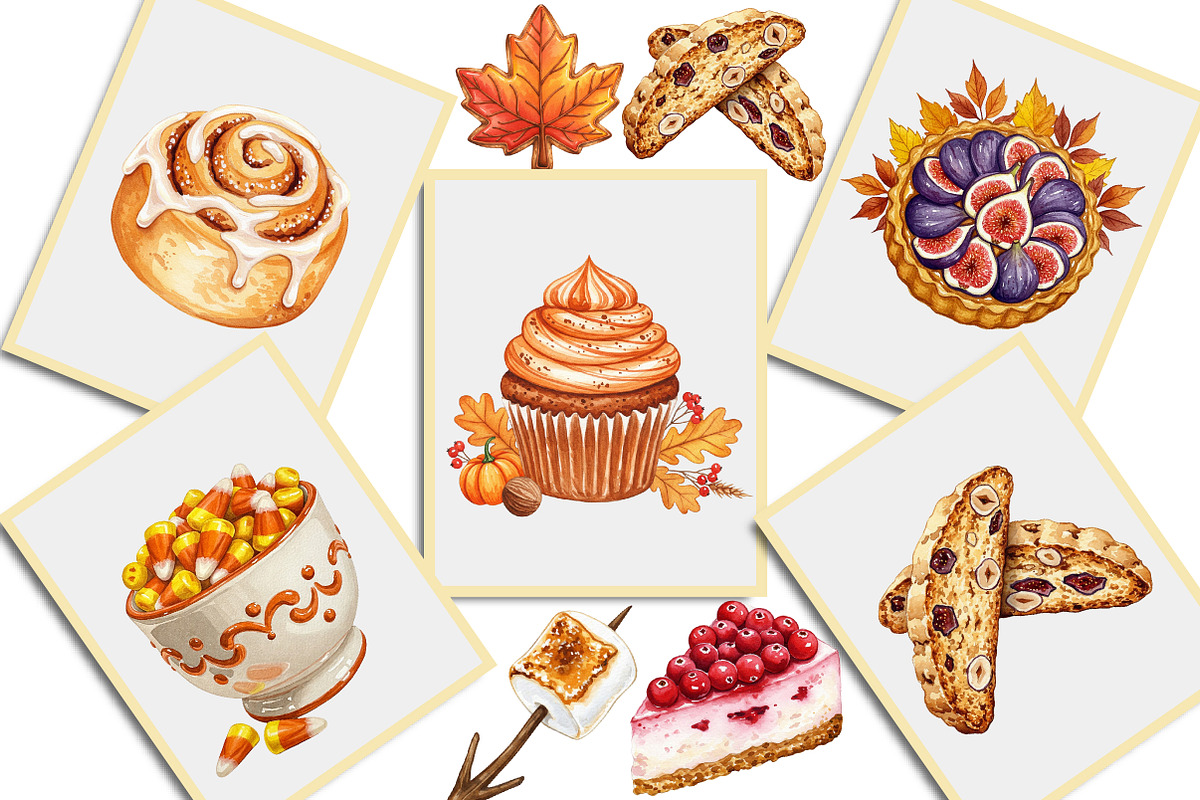 Autumn Dessert Sublimation Clipart, an Illustration by Creative Art (Photo 7 of 8)
