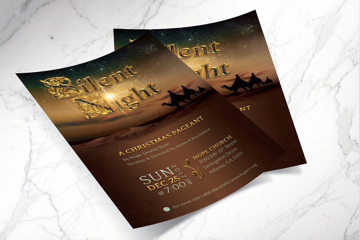 Silent Night Christmas Flyer PSD, a Flyer Template by Godserv Designs (Photo 3 of 9)