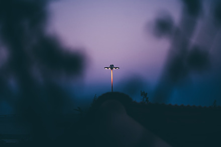 Street lamp at dusk with soft shadow, a Wallpaper Photo by SkyNext