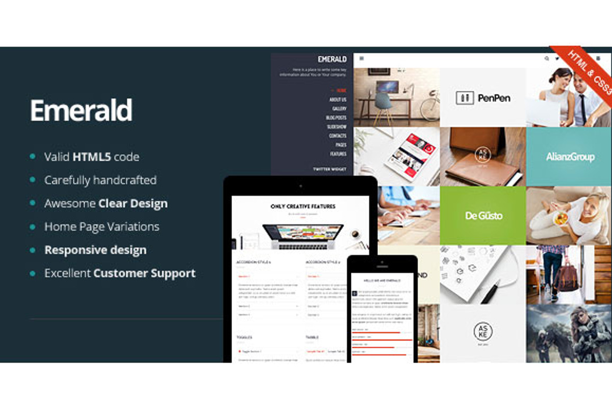 Emerald -Creative Portfolio WP Theme, a WordPress Template by weblion (Photo 1 of 5)