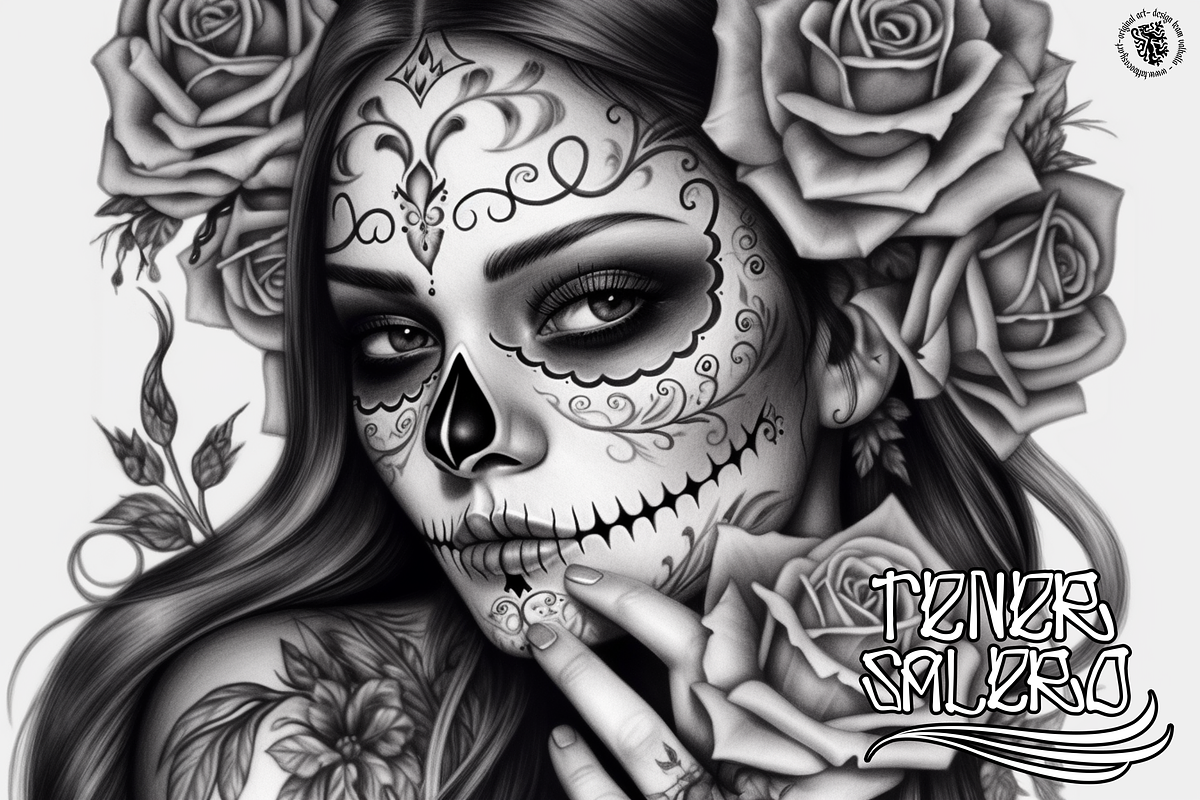 Tener Salero, custom tattoo letters, a Handwritten Font by Studio.Valhalla (Photo 1 of 5)