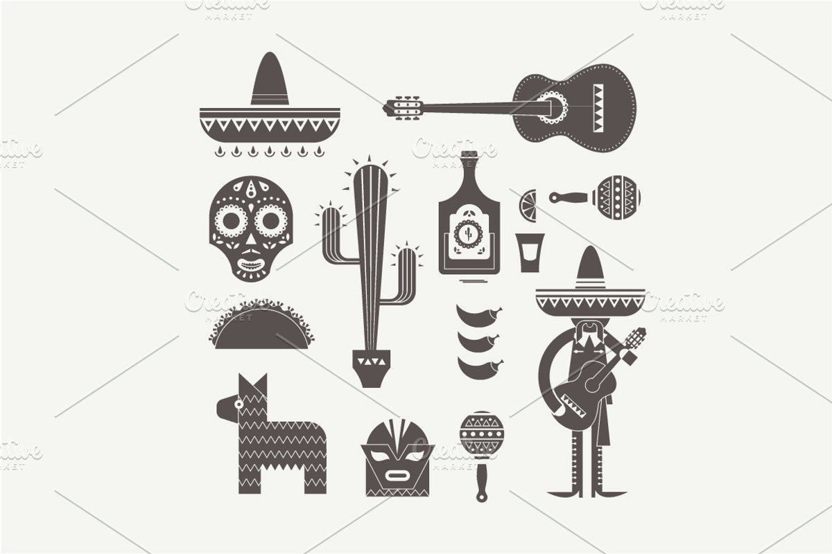 Vector Mexico icons preview 2