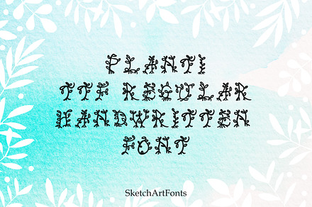 Planti  decorative TTF font, a Handwritten Font by SketchArtStudio