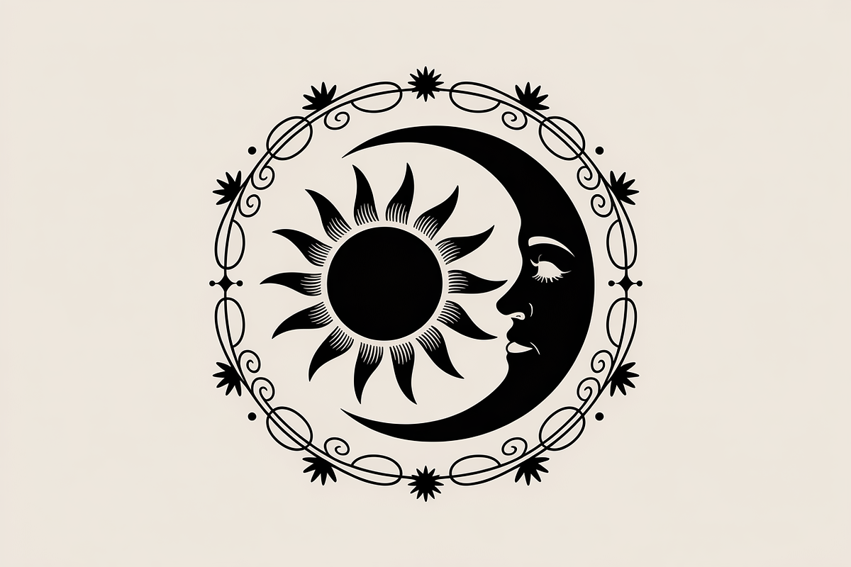 sun and moon surrounded by flowing, an Illustration by Amazin_art (Photo 6 of 25)