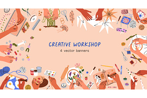 Hand craft, craftwork banner designs, a Decorative Illustration by Good Studio