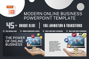 Online Business PowerPoint Template, a Presentation Template by Rumoh Grafika