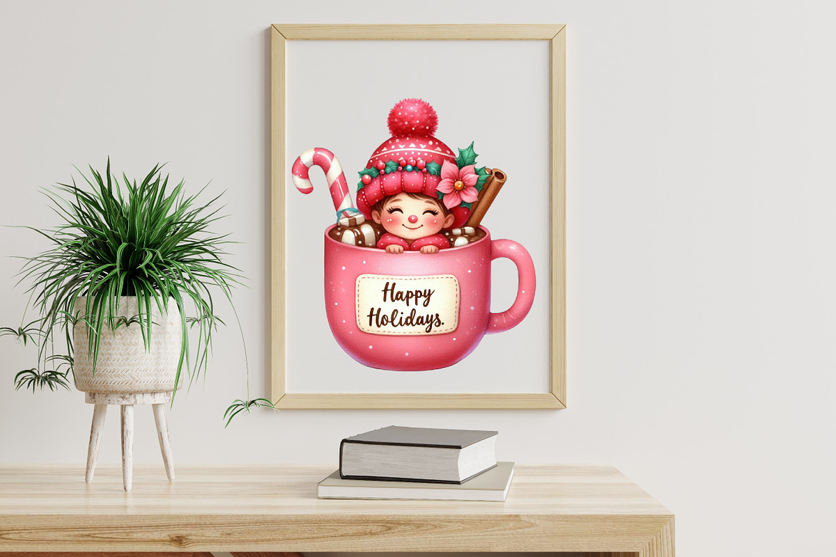 Watercolor Hot Cocoa Girl Gnomes, an Illustration by Libby Wishes (Photo 7 of 8)