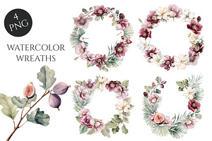 Watercolor Violet History Floral