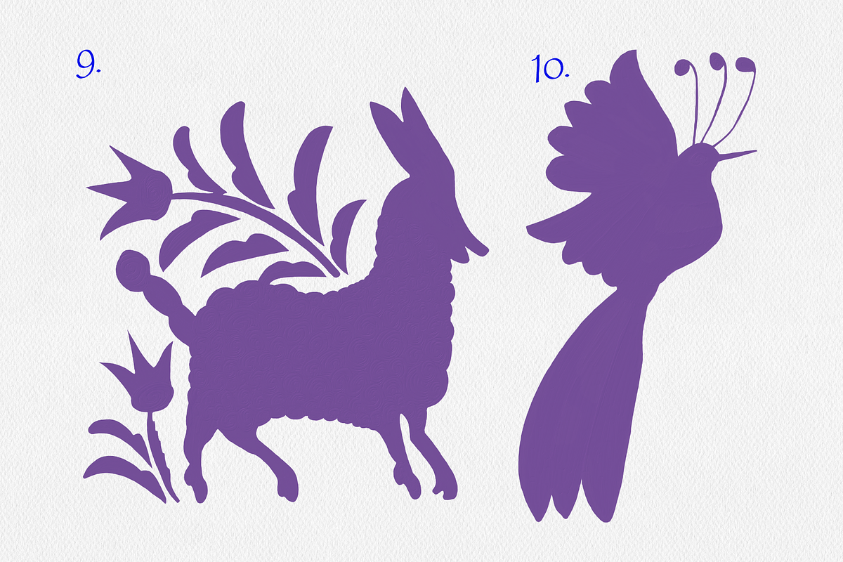 Purple Mexican Otomi Clipart Bundle, a Texture Illustration by Minky Moo Creations (Photo 7 of 10)