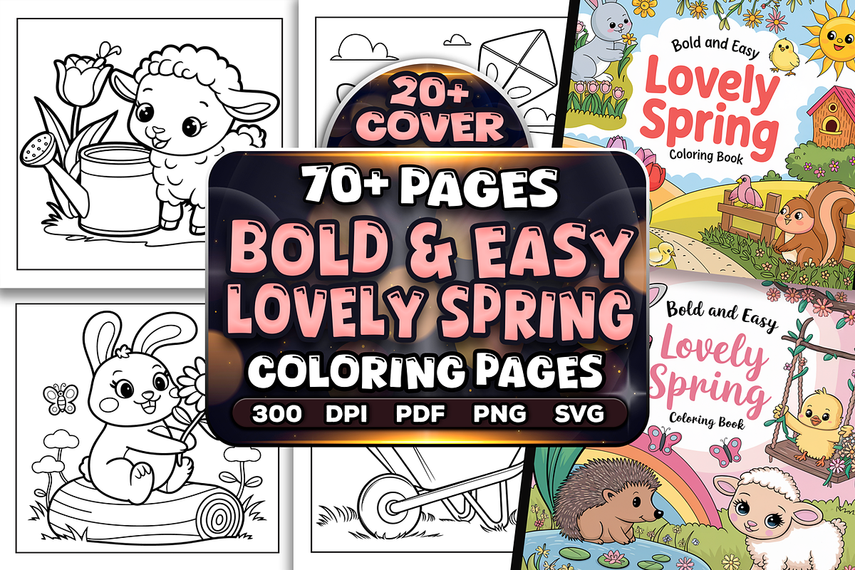 Bold Easy Lovely Spring Coloring, a Seasonal Illustration by Craftsbeefy (Photo 1 of 4)