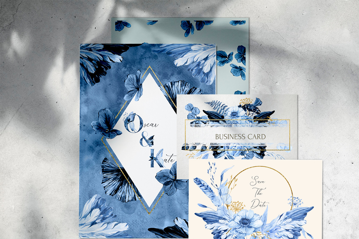 Twilight Garden Blue Watercolor Set, an Object Graphic by Cat In Colour (Photo 10 of 10)