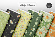 Watercolor Daisy Seamless Patterns, an Illustration by OlDm_Shop (Thumbnail 3 of 10)