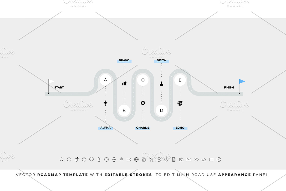 14 vector roadmaps, an Object Graphic by Alexey Yarkin (Photo 2 of 15)