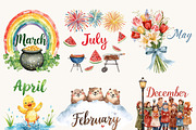 Months of the Year Clipart Bundle, an Object Illustration by Design Scotch (Thumbnail 4 of 8)