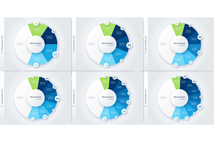 Set of vector modern circle chart