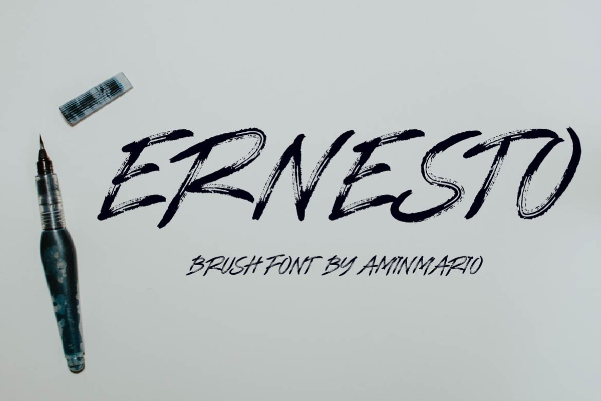 Brush Font Bundle 45 Fonts, a Blackletter Font by AMINMARIO (Photo 13 of 45)