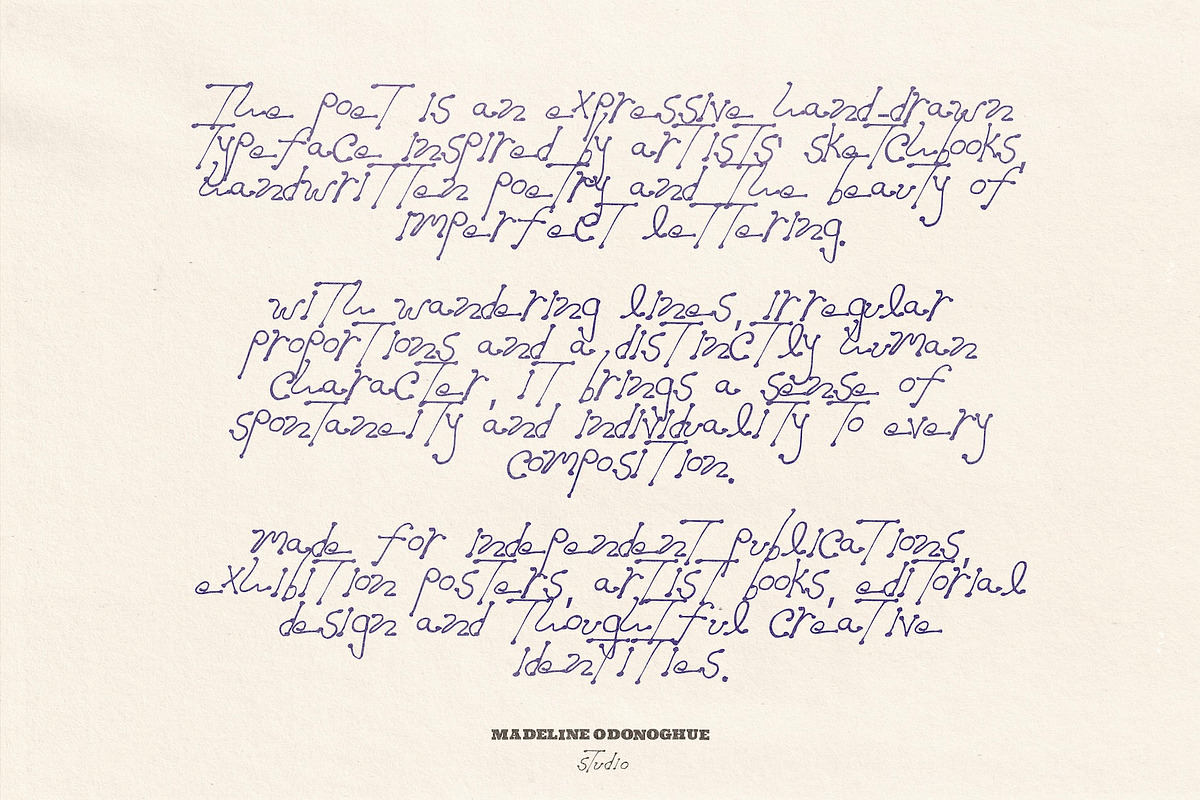 The Poet — Artistic Handwriting Font, a Handwritten Font by Madeline ODonoghue Design (Photo 9 of 12)