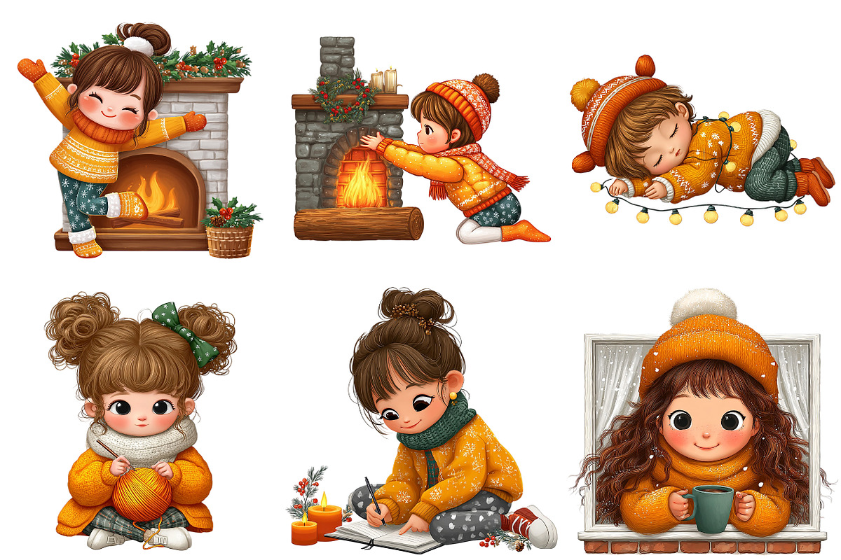 Daily Routine Winter Girl Clipart, an Illustration by Craft Nest (Photo 9 of 9)