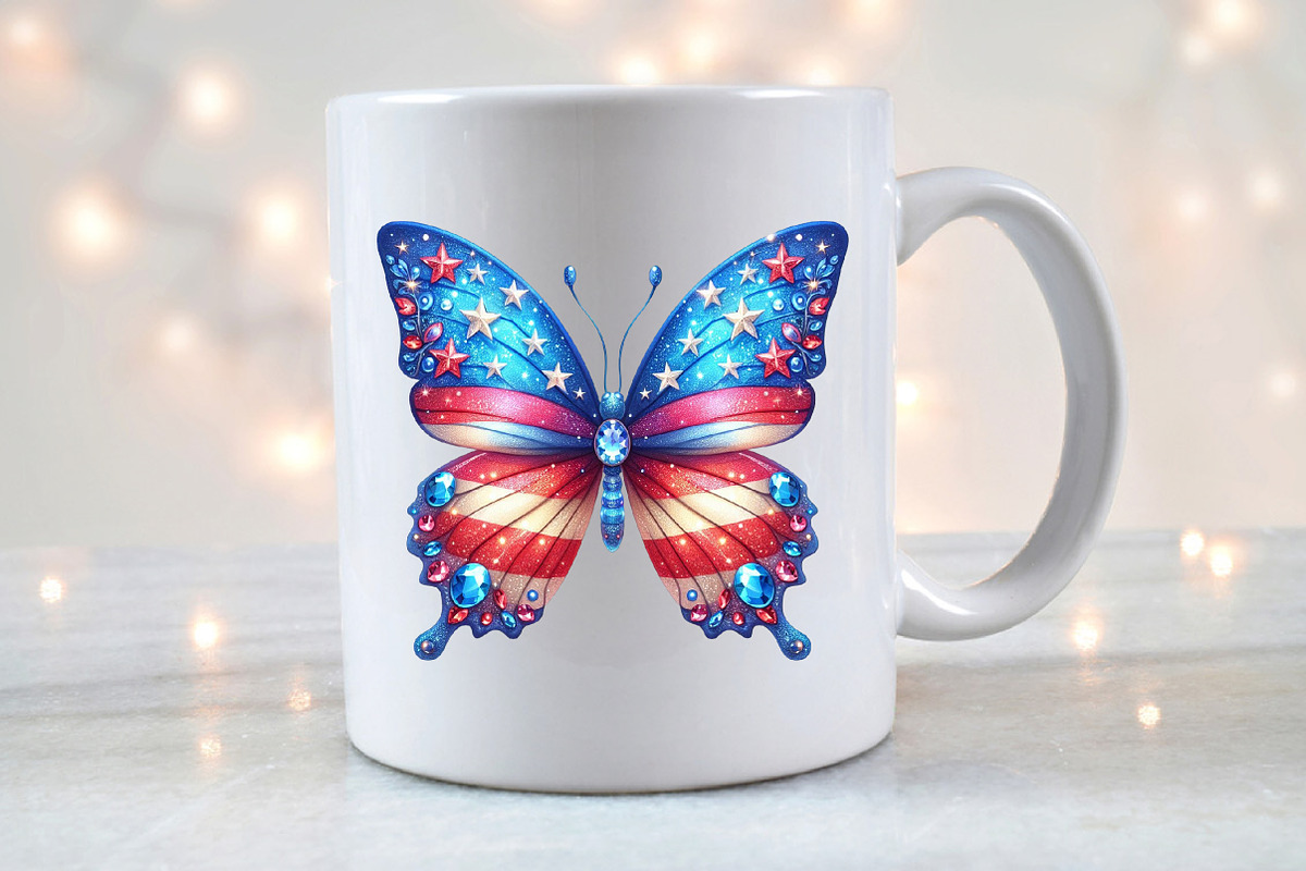 American Butterfly Patriotic Design, an Illustration by Designworld (Photo 7 of 7)