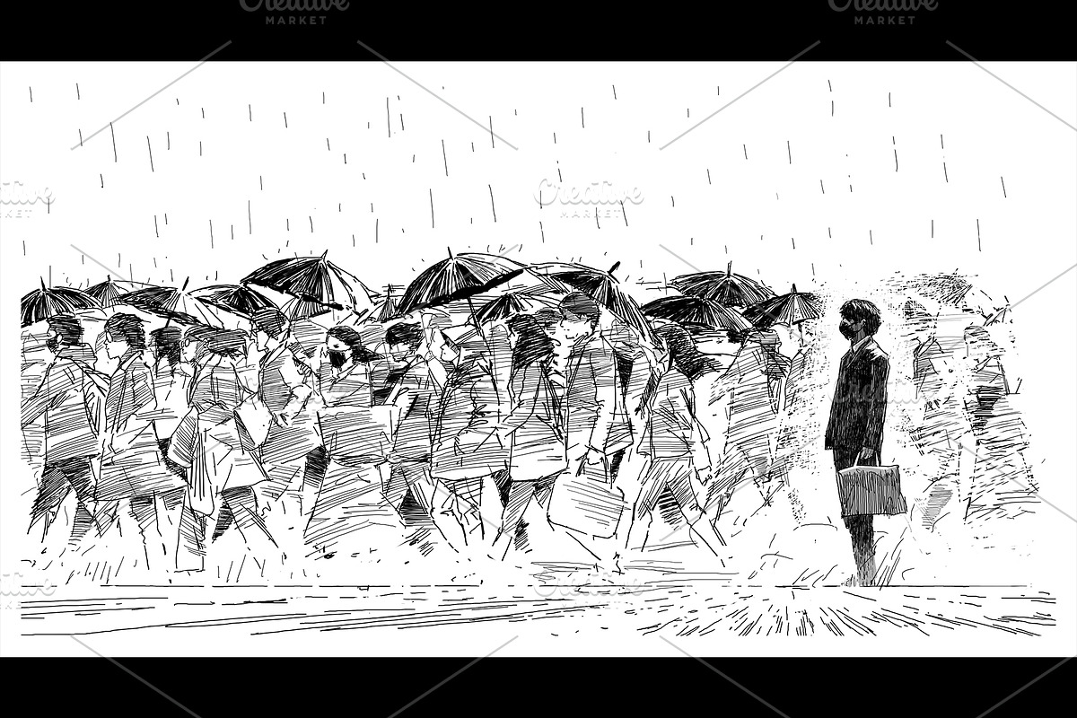 Black & white drawing collection., a Person Illustration by Grandfailure (Photo 15 of 23)