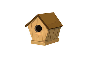 Feeder Bird House Cartoon Vector