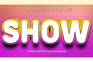 Show Vector 3d Editable Text Effect