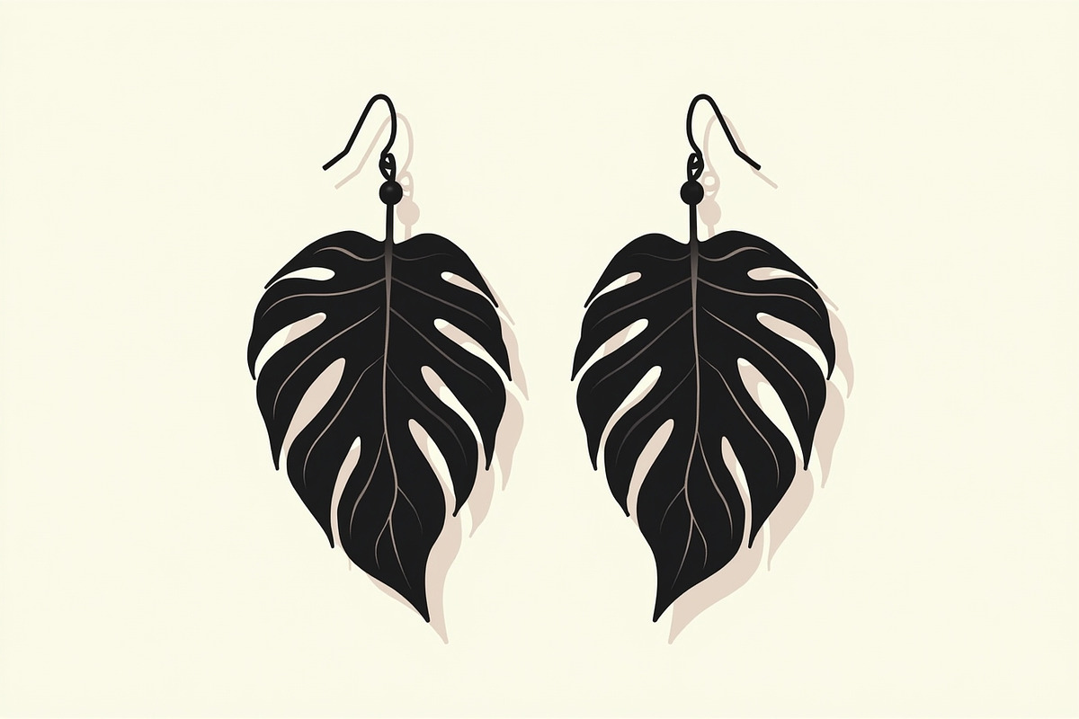 Leaf Earring Silhouette Bundle, an Object Graphic by abu67222 (Photo 5 of 16)
