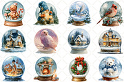Watercolor Christmas Snow Globe, a Seasonal Illustration by Black Bird Studio (Thumbnail 3 of 7)