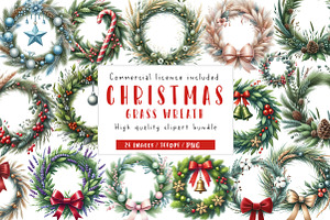 Grass Wreath Christmas Sublimation, an Illustration by CreationArt