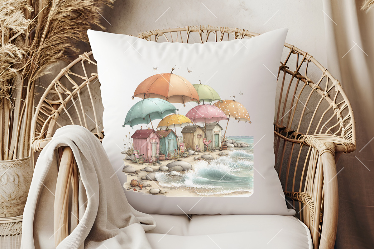 Mediterranean Summer Beach Clipart, an Illustration by OK Design (Photo 6 of 6)