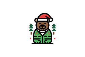 Festive Christmas Bear Graphic, a Branding & Logo Template by Vectorium Studio