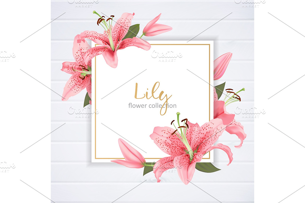 Wedding invitation with lily flowers, a Decorative Illustration by irska