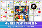 Number Learning Workbook | Math, a Stationery Template by Mustafiz (Thumbnail 1 of 5)