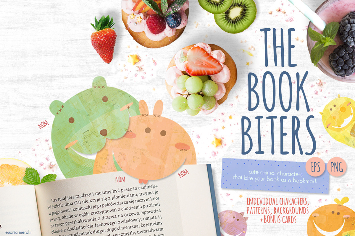 The Book Biters Cute Animal Print, a Stationery Template by Euonia Meraki (Photo 1 of 9)