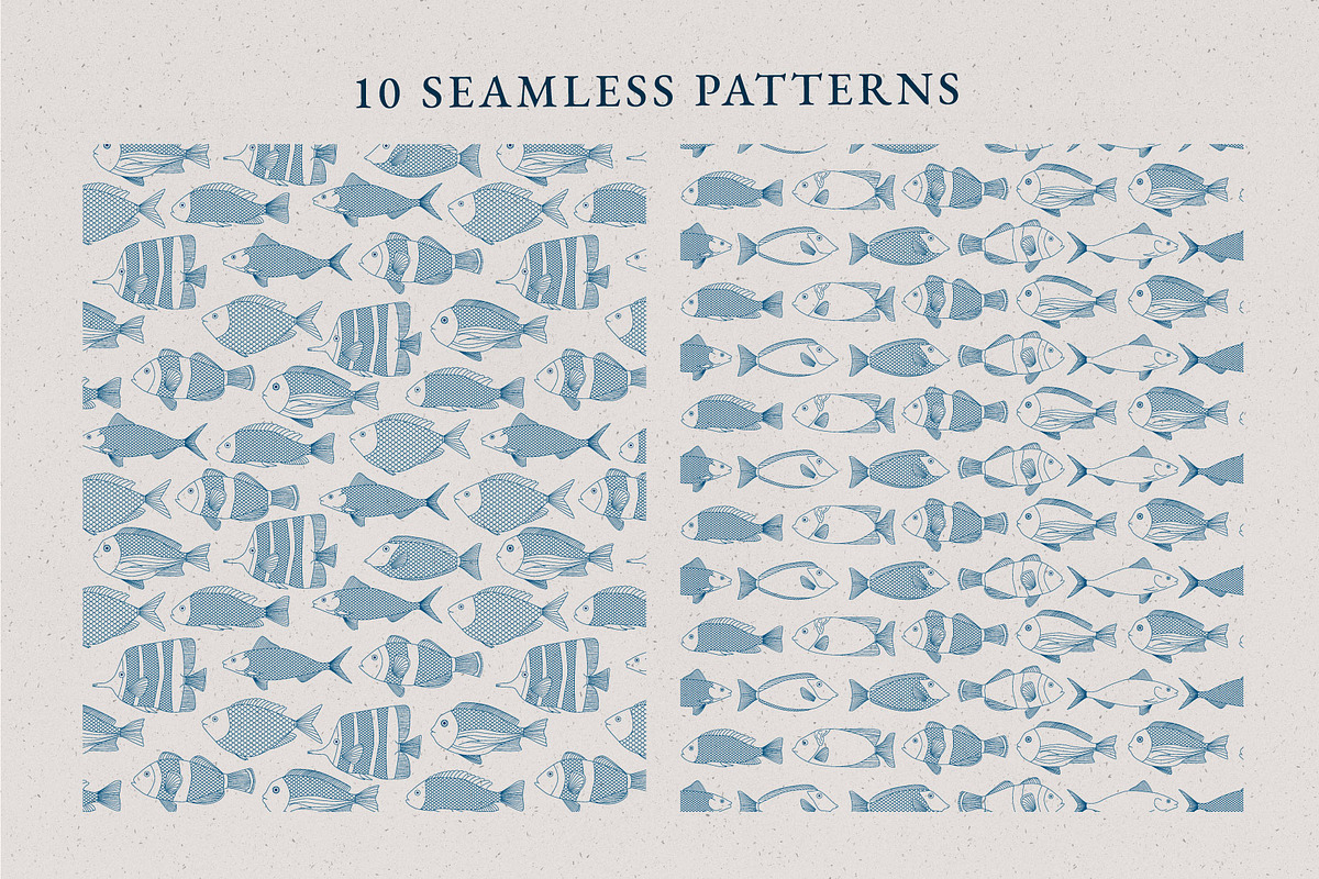 Blue Fishes, a Pattern Graphic by Anatartan Design (Photo 7 of 7)