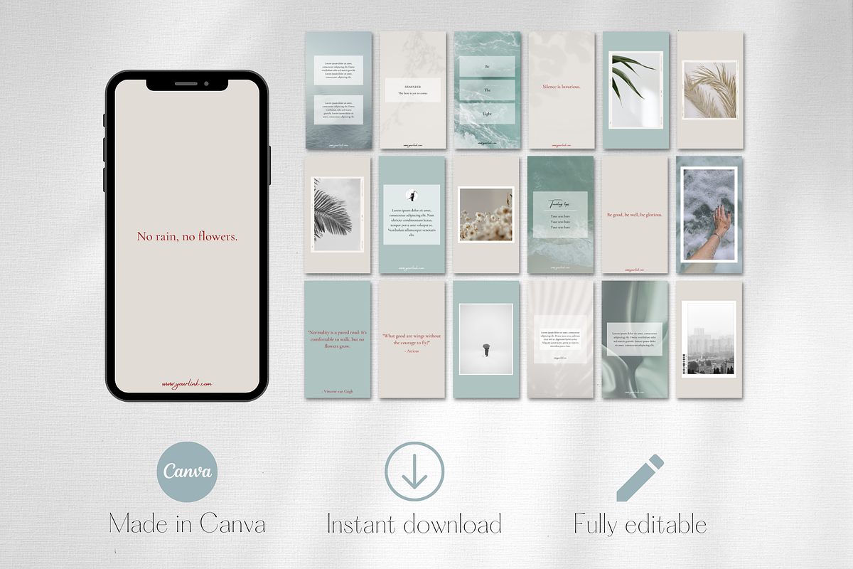 Ocean Instagram Story Templates, a Social Media Template by IRISEA DESIGNS (Photo 2 of 6)