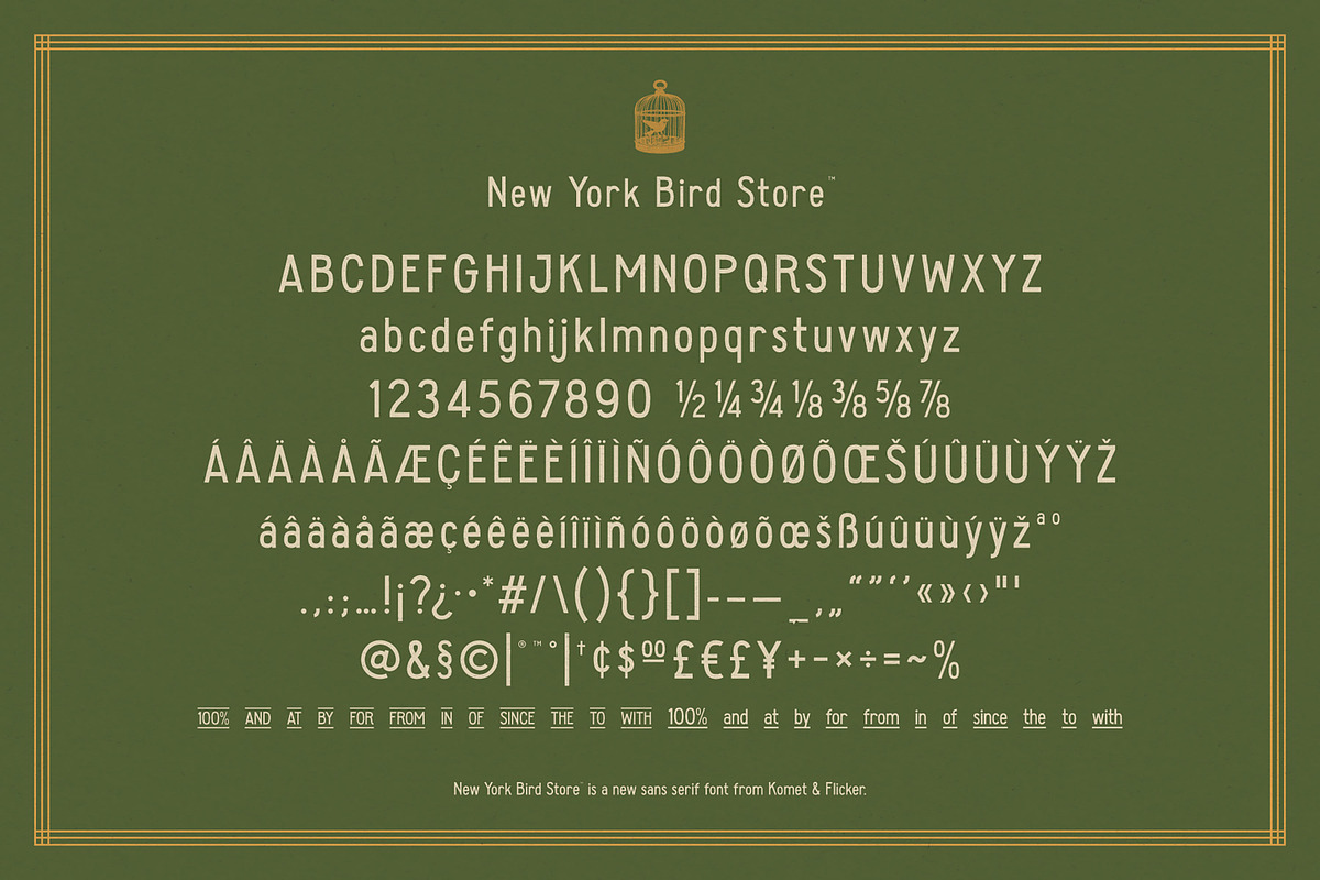 New York Bird Store, a Sans Serif Font by Komet & Flicker (Photo 13 of 13)