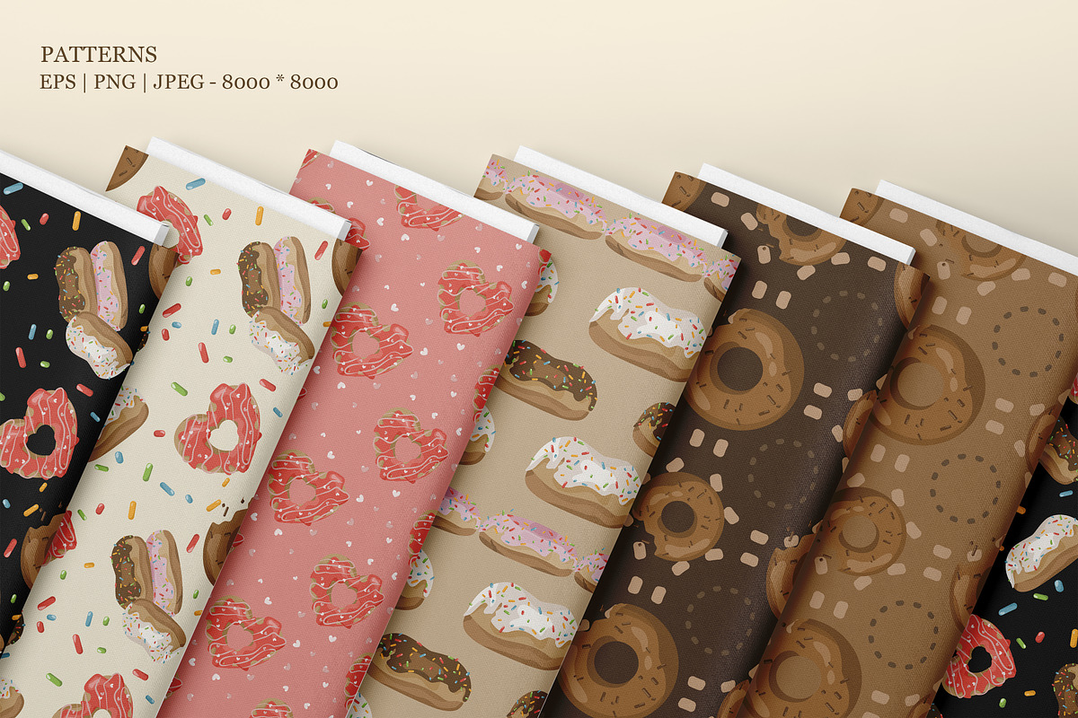 Pastries Bakery Clipart & Pattern, a Food Illustration by Vaniuta_Art (Photo 9 of 13)