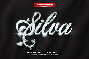 Silver Luxury 3D Text Effect