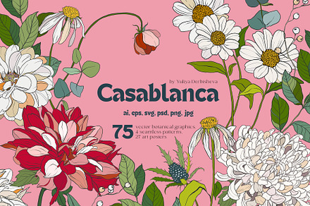 Floral modern vector poster patterns, a Decorative Illustration by Yuliya Derbisheva