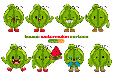 Watermelon Mascot Vector Pack