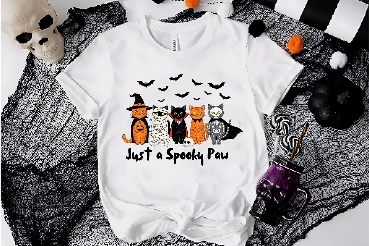 Halloween Cat Just a Spooky Paw Png, an Illustration by Dream Creation (Photo 2 of 5)