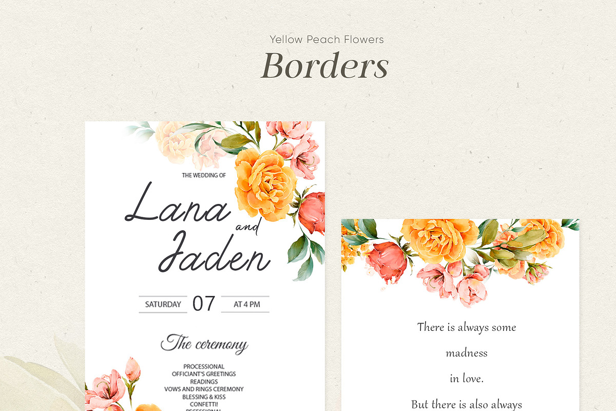 Watercolor Yellow Peach Flowers, a Decorative Illustration by Damian Roh (Photo 10 of 16)